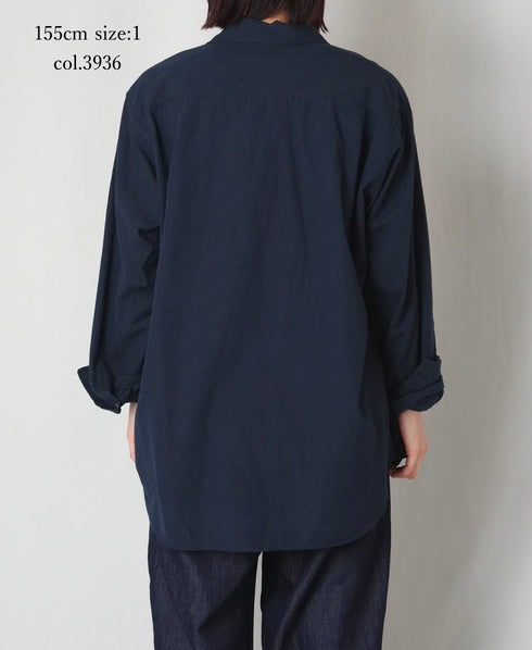 IMDSH2611H HANDWOVEN COTTON HAKEME OPEN COLLAR L/SL SHIRTS