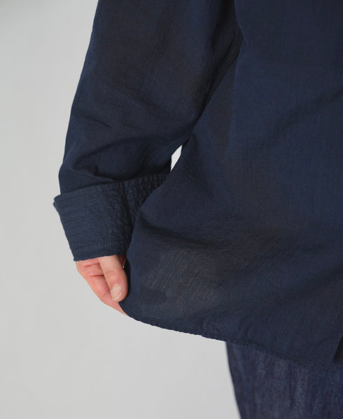 IMDSH2611H HANDWOVEN COTTON HAKEME OPEN COLLAR L/SL SHIRTS