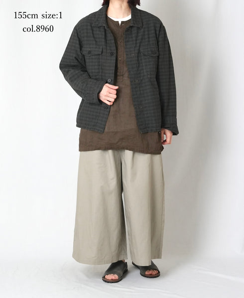 IMDSH2531CCD HANDWOVEN COTTON CHECK OVERDYE WORK JACKET