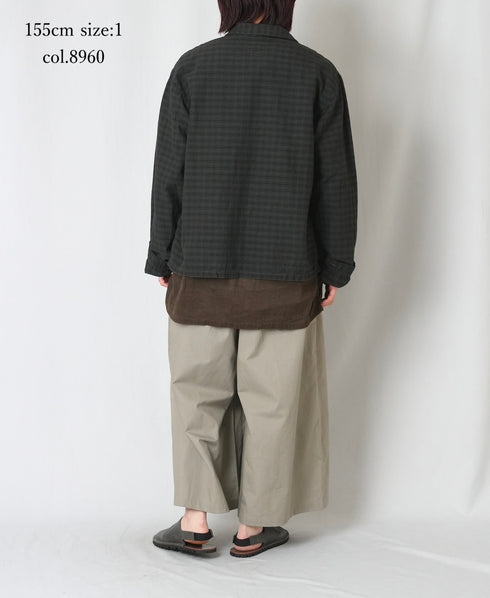 IMDSH2531CCD HANDWOVEN COTTON CHECK OVERDYE WORK JACKET
