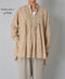 INMDS26102 80s COTTON FLOWER BLOCK PRINT BANDED COLLAR MINI PINTUCK TUNIC