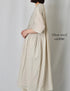 NMDS26243 80s ORGANIC COTTON VOILE CREW-NECK HALF/SLEEVE DRESS WITH MINI PINTUCK