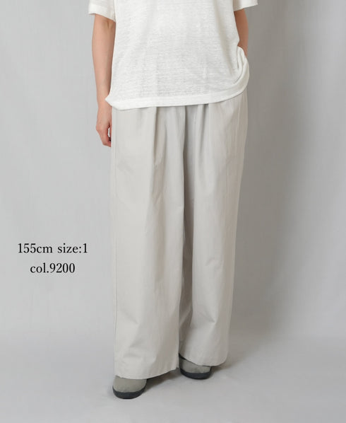 GNMDS2502CLW COTTON/LINEN DYED WEATHER 2TUCK WIDE EASY PANTS