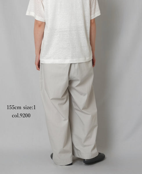 GNMDS2502CLW COTTON/LINEN DYED WEATHER 2TUCK WIDE EASY PANTS