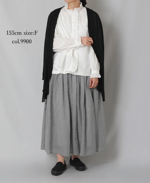 CNMDS2501 12GG LINEN PLAIN V-NECK CARDIGAN WITH SLIT