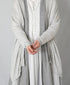 CNMDS2501 12GG LINEN PLAIN V-NECK CARDIGAN WITH SLIT