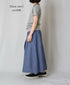 INAM2624CB DOBIE CHAMBRAY WASH PLEATED EASY SKIRT WITH LINING