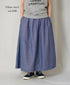 INAM2624CB DOBIE CHAMBRAY WASH PLEATED EASY SKIRT WITH LINING