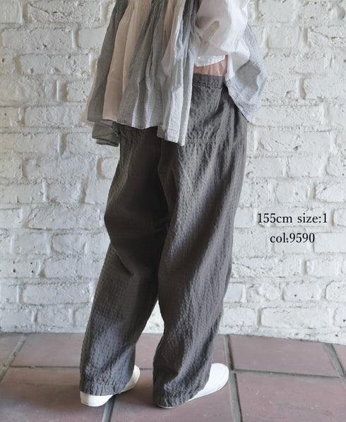 MDSH2483D 80s ORGANIC COTTON ( BIG CHECK x SMALL CHECK ) OVERDYE EASY PANTS WITH LINING