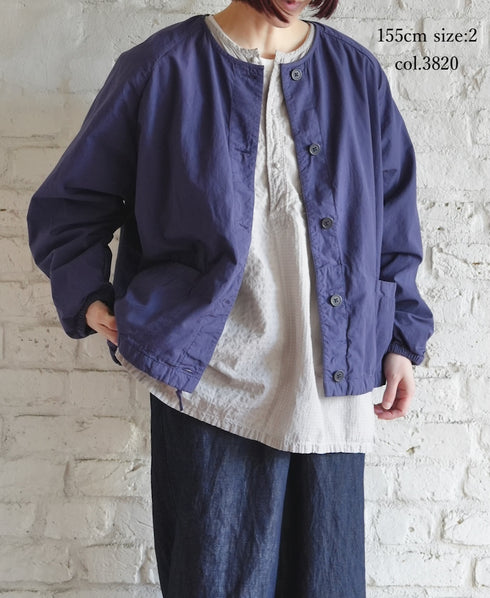 NMDS24633D 40s ORGANIC POPLIN OVERDYE RAGLAN STRING JACKET