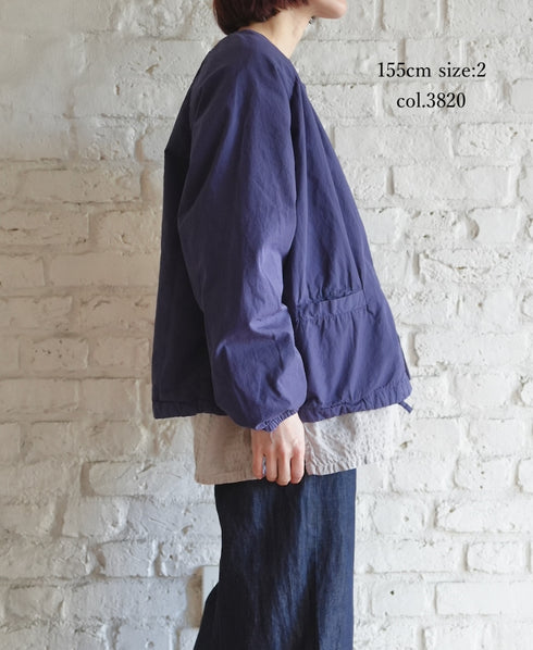 NMDS24633D 40s ORGANIC POPLIN OVERDYE RAGLAN STRING JACKET