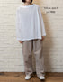 INAM2623 60s COTTON LAWN WASH BOAT NECK SMOCK