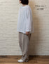 INAM2623 60s COTTON LAWN WASH BOAT NECK SMOCK