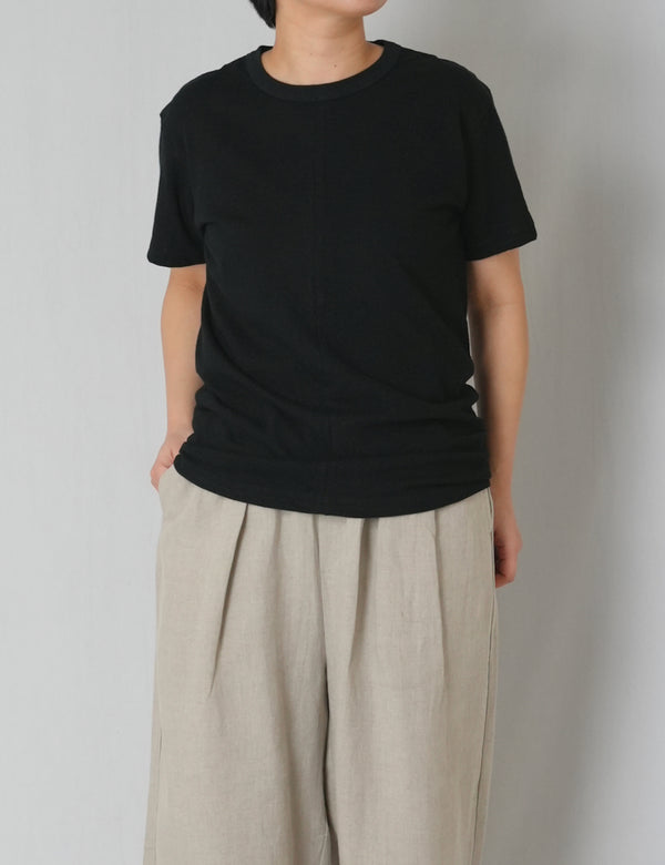 GMDSH2621 COTTON/LINEN SINGLE JERSEY CREW NECK T-SHIRTS