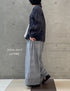INAM2505C SEERSUCKER GINGHAM CHECK WASH GATHERED EASY PANTS WITH LINING