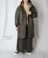 NAM2562PP PLAIN POLYESTER×PLAIN POLYESTER OVERSIZED MID-LENGTH HOODED COAT WITH RIBBED CUFF