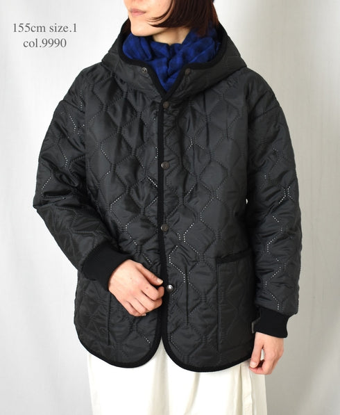 NAM2561PP PLAIN POLYESTER×PLAIN POLYESTER OVERSIZED HOODED JACKET WITH RIBBED CUFF