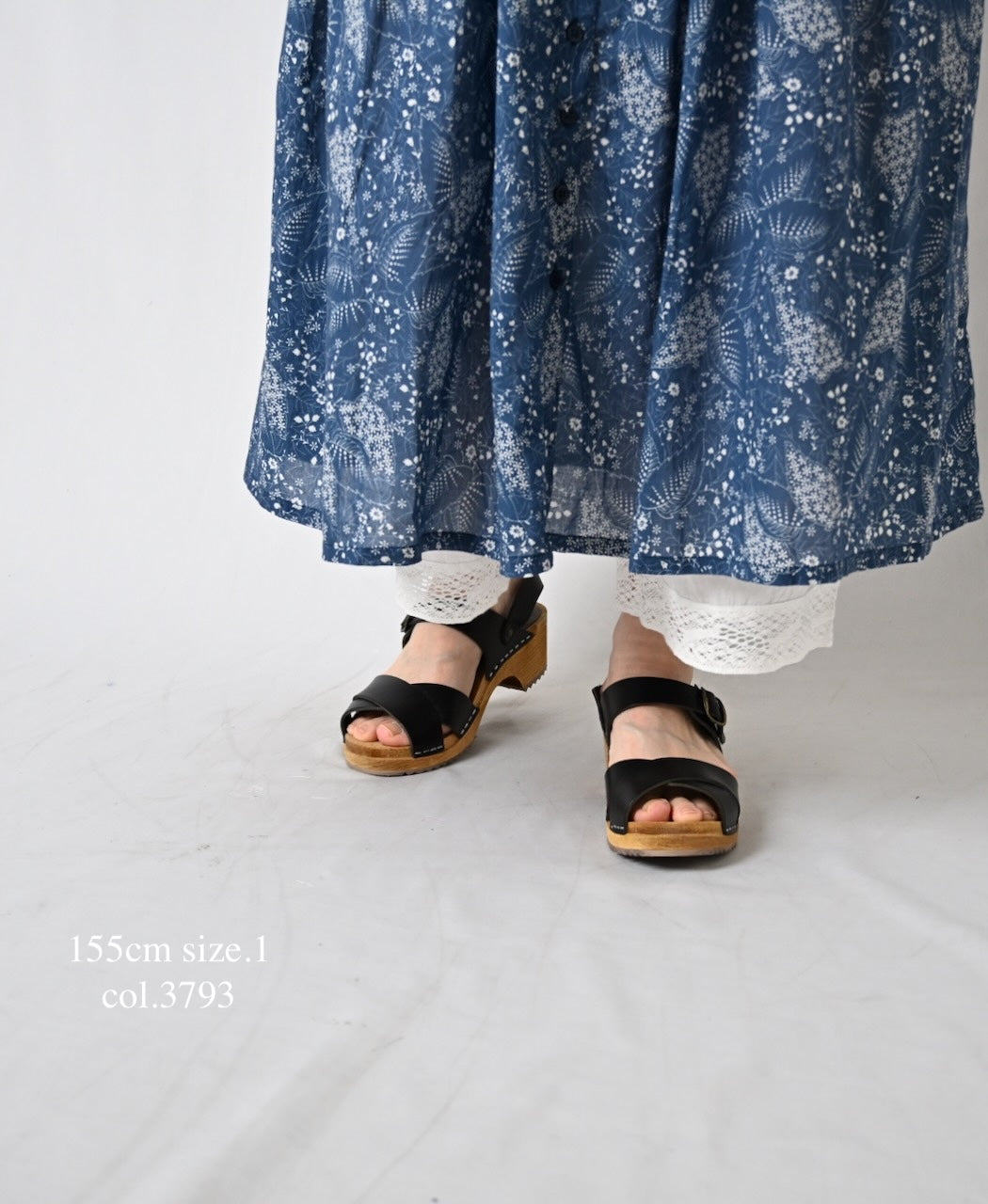 NSL26063 80s VOILE LEAF & FLOWER PRINT REGULAR COLLAR S/SL DRESS