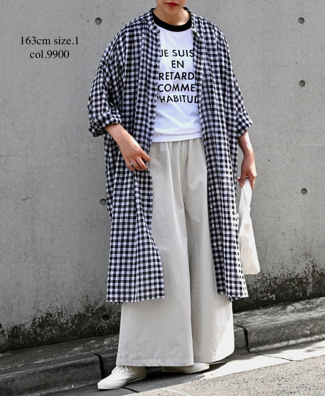 NSL26103 FANCY GINGHAM CHECK BANDED COLLAR GATHER SHIRT DRESS