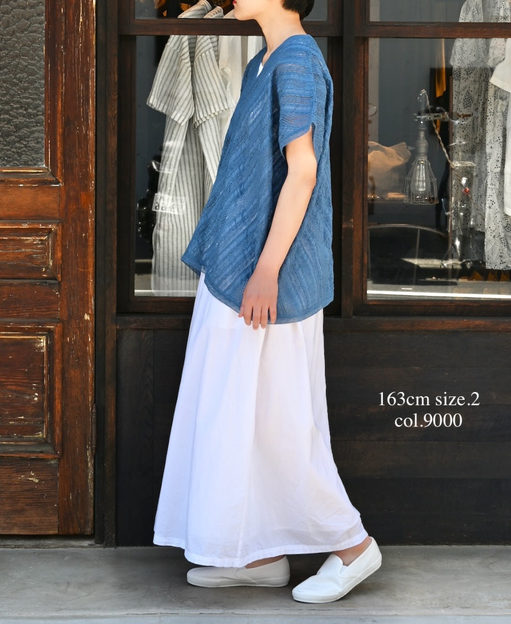 INAM2624 60s COTTON LAWN WASH PLEATED EASY SKIRT WITH LINING