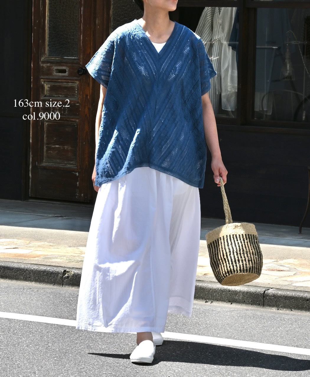 INAM2624 60s COTTON LAWN WASH PLEATED EASY SKIRT WITH LINING