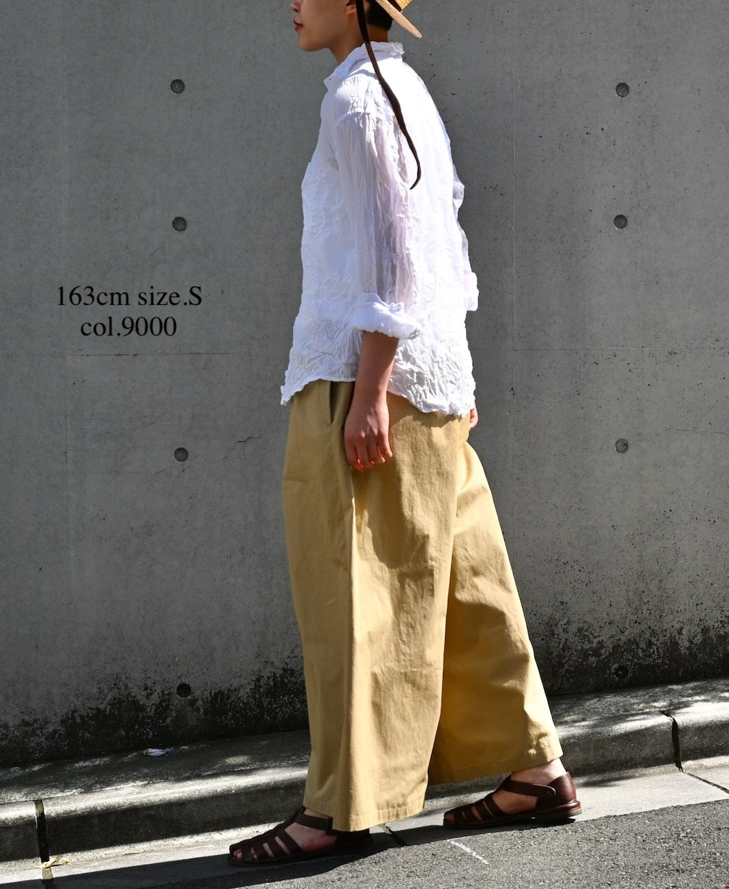 NVL1861CVW 80s ORGANIC VOILE PLAIN (WRINKLE) REGULAR COLLAR L/SL OVERSIZED SHIRT