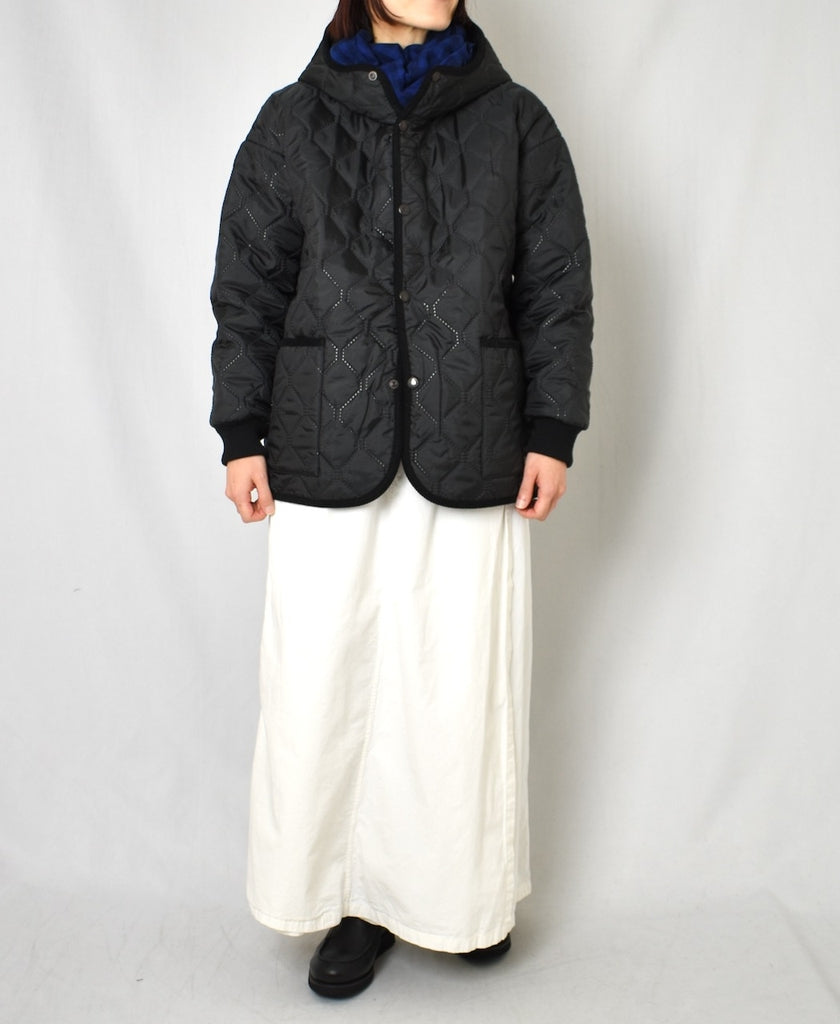 NAM2561PP PLAIN POLYESTER×PLAIN POLYESTER OVERSIZED HOODED JACKET WITH RIBBED CUFF