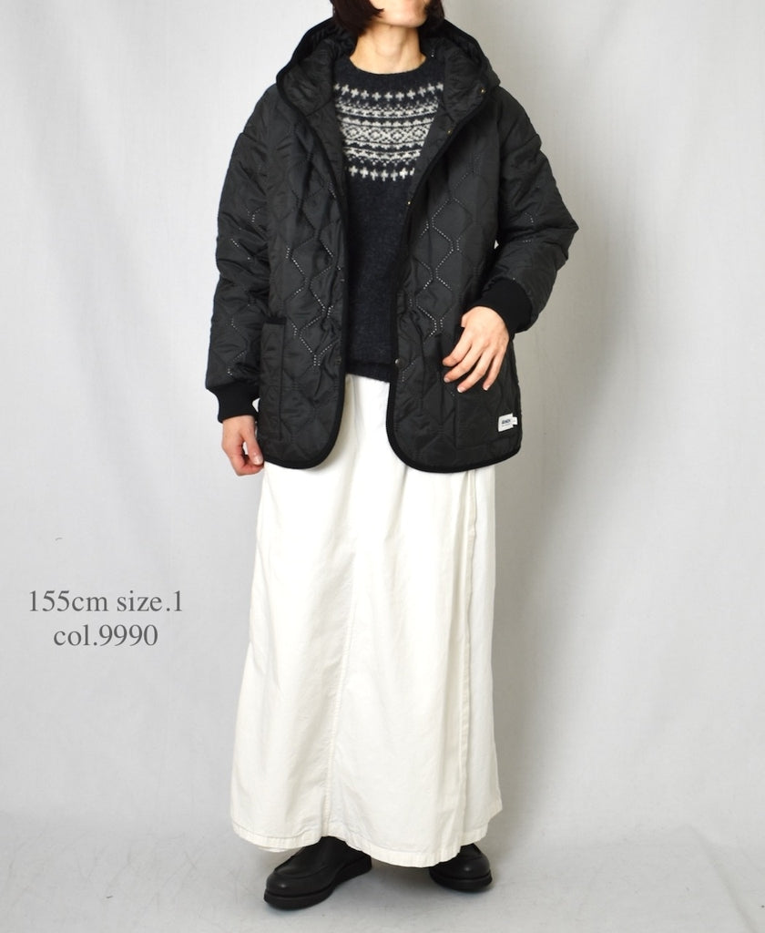 NAM2561PP PLAIN POLYESTER×PLAIN POLYESTER OVERSIZED HOODED JACKET WITH RIBBED CUFF