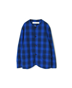 NVL2302PCW POPLIN CHECK (WASHED) SIDE VENTS NO COLLAR JACKET
