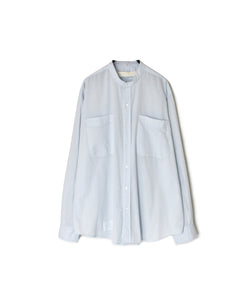 NVL2531CB 60s ORGANIC CAMBRIC BANDED COLLAR L/SL OVERSIZED SHIRT