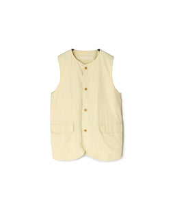 NVL2502CP 40s ORGANIC POPLIN NO COLLAR VEST