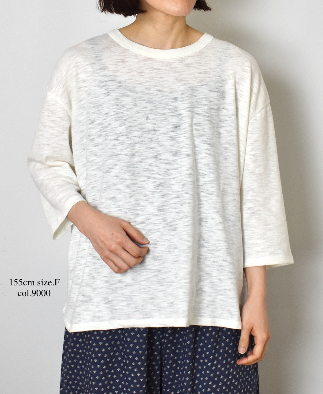 GNSL25041 SLUB VINTAGE CREW-NECK 3/4SL LONG SHIRT