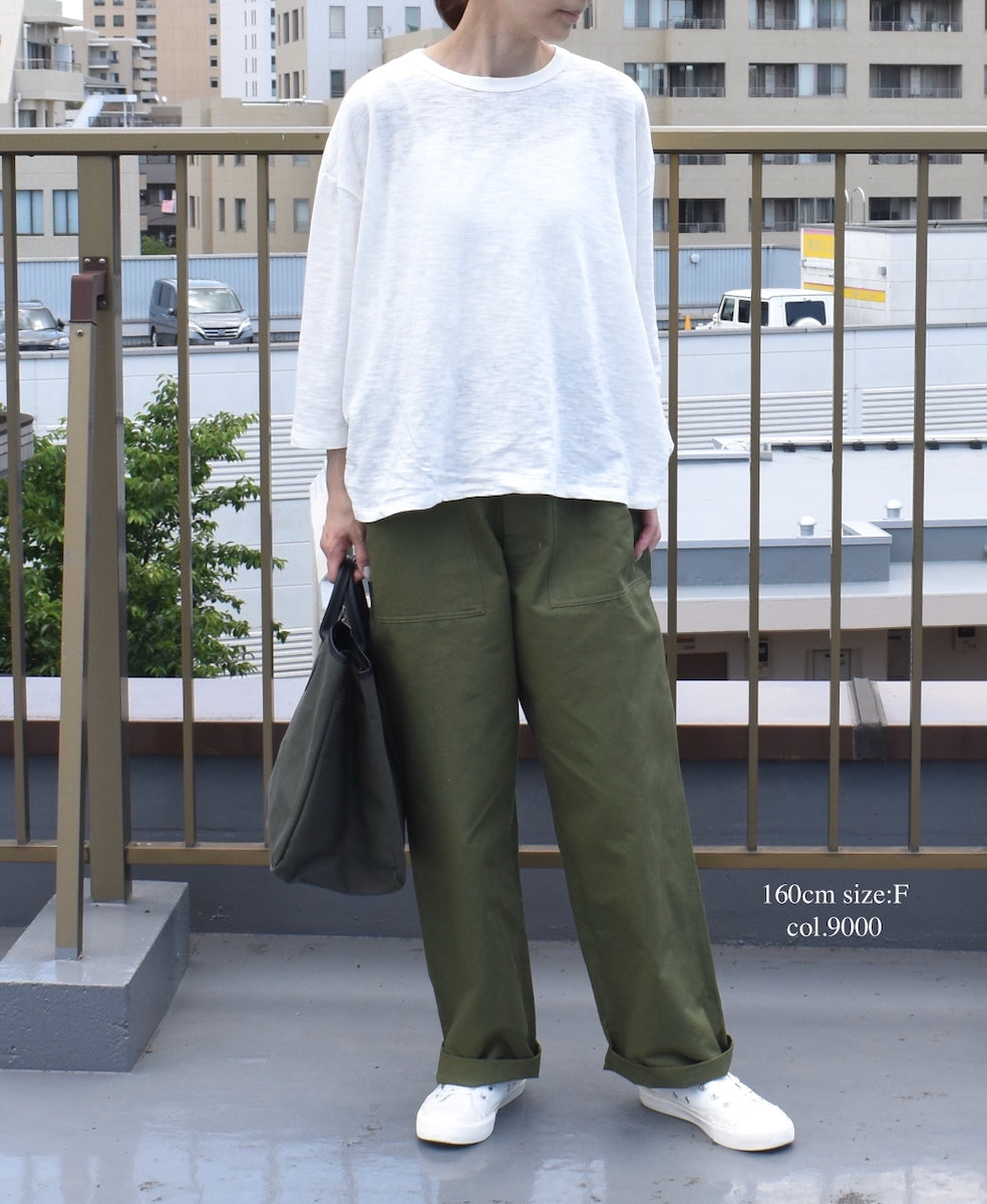 GNSL25041 SLUB VINTAGE CREW-NECK 3/4SL LONG SHIRT