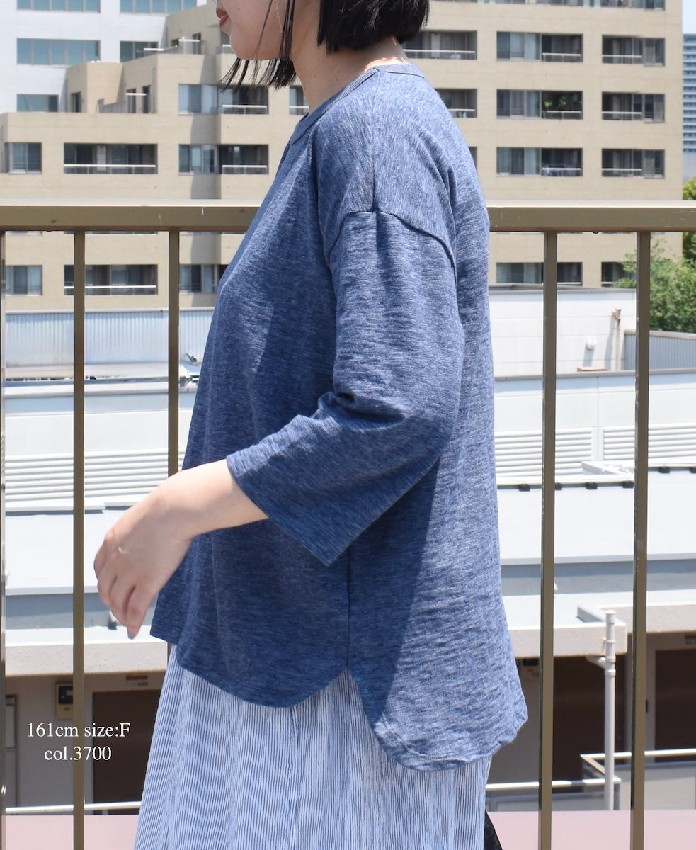 GNSL25041 SLUB VINTAGE CREW-NECK 3/4SL LONG SHIRT
