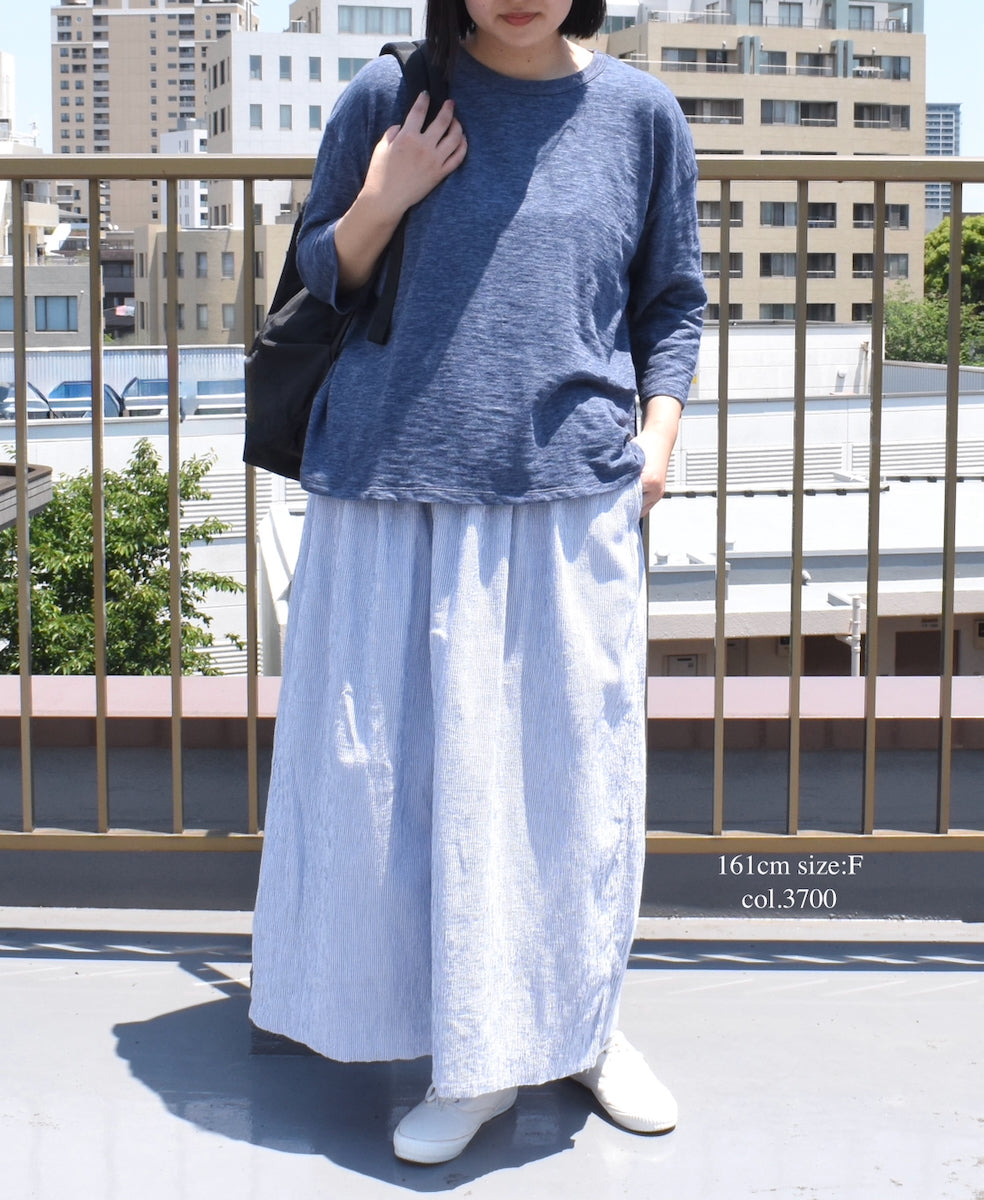 GNSL25041 SLUB VINTAGE CREW-NECK 3/4SL LONG SHIRT