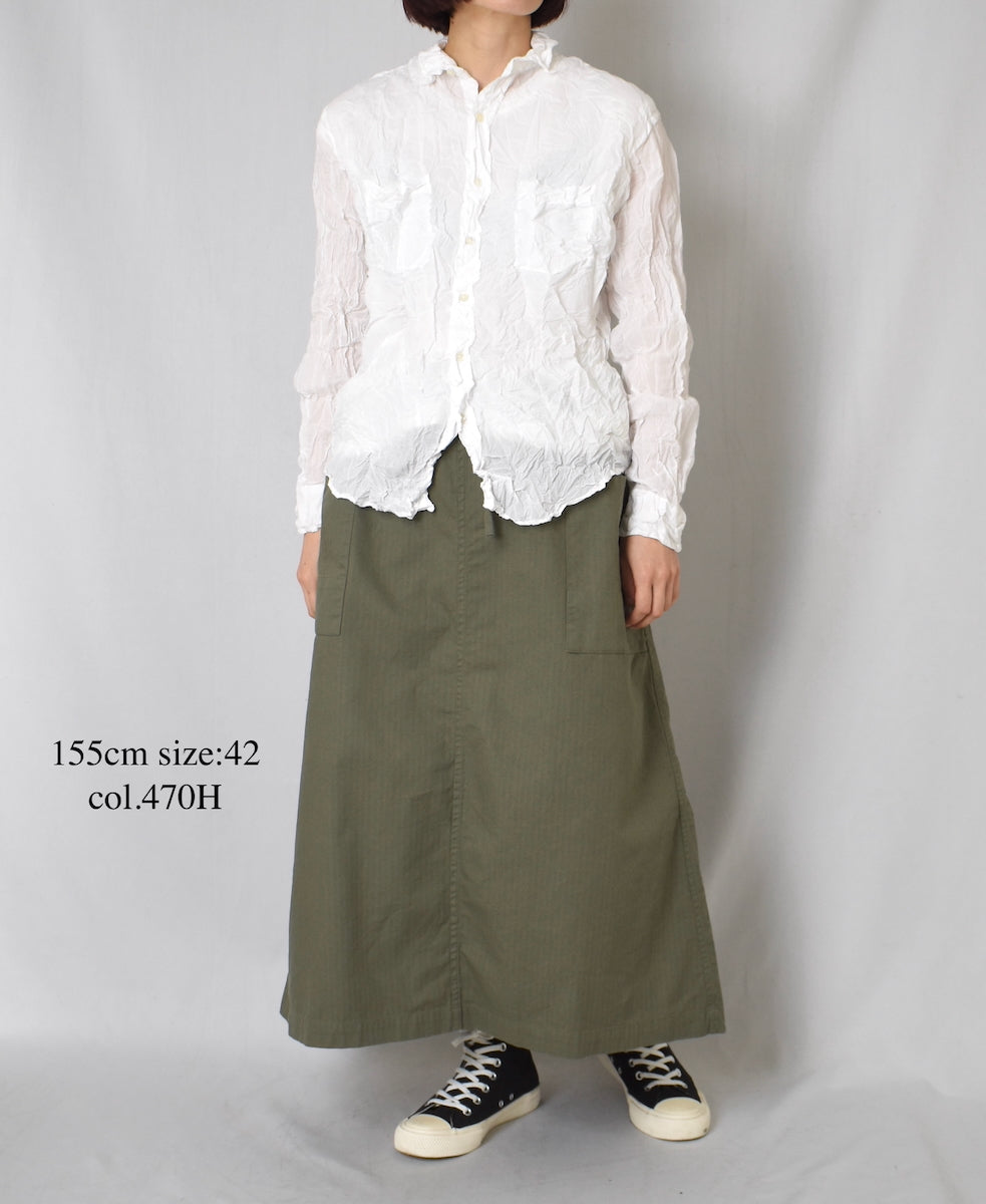 INHT2514CHW COTTON HERRINGBONE WASH  EASY SKIRT