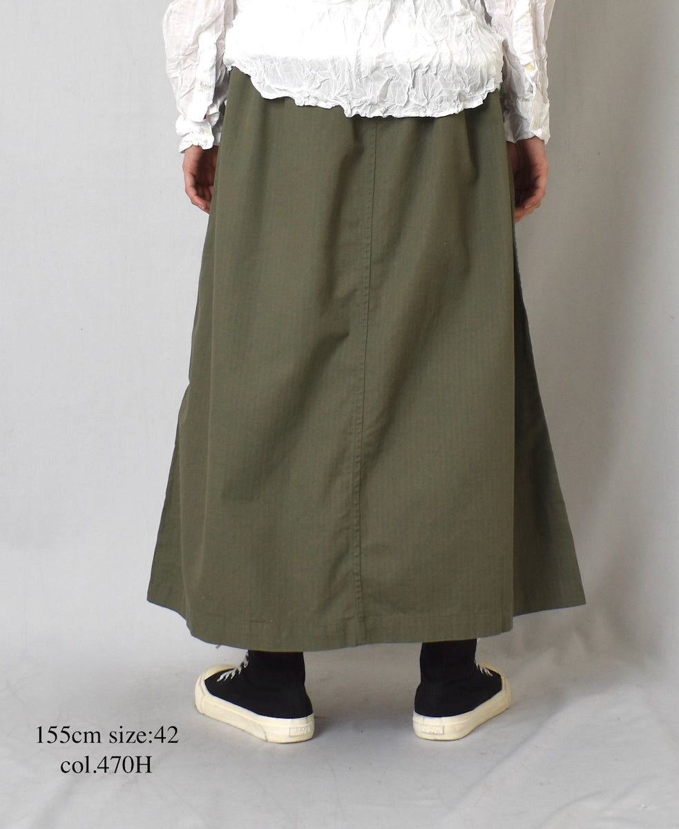 INHT2514CHW COTTON HERRINGBONE WASH  EASY SKIRT
