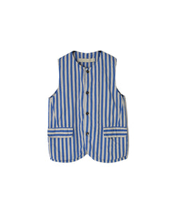 NVL2401PSD POPLIN WIDE STRIPE (OVERDYE) NO COLLAR VEST