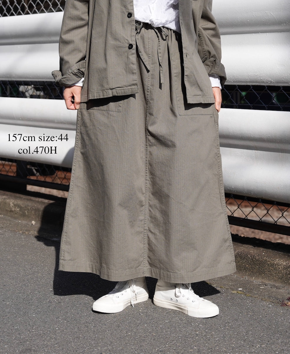 INHT2514CHW COTTON HERRINGBONE WASH  EASY SKIRT
