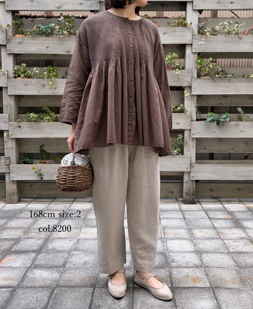 GNMDS2501FL 40s FRENCH LINEN DYED CANVAS 2TUCK TAPERED EASY PANTS