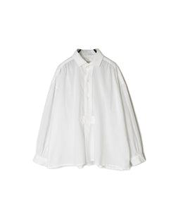 INAM2622 60s COTTON LAWN WASH WORK GATHERED SHIRT