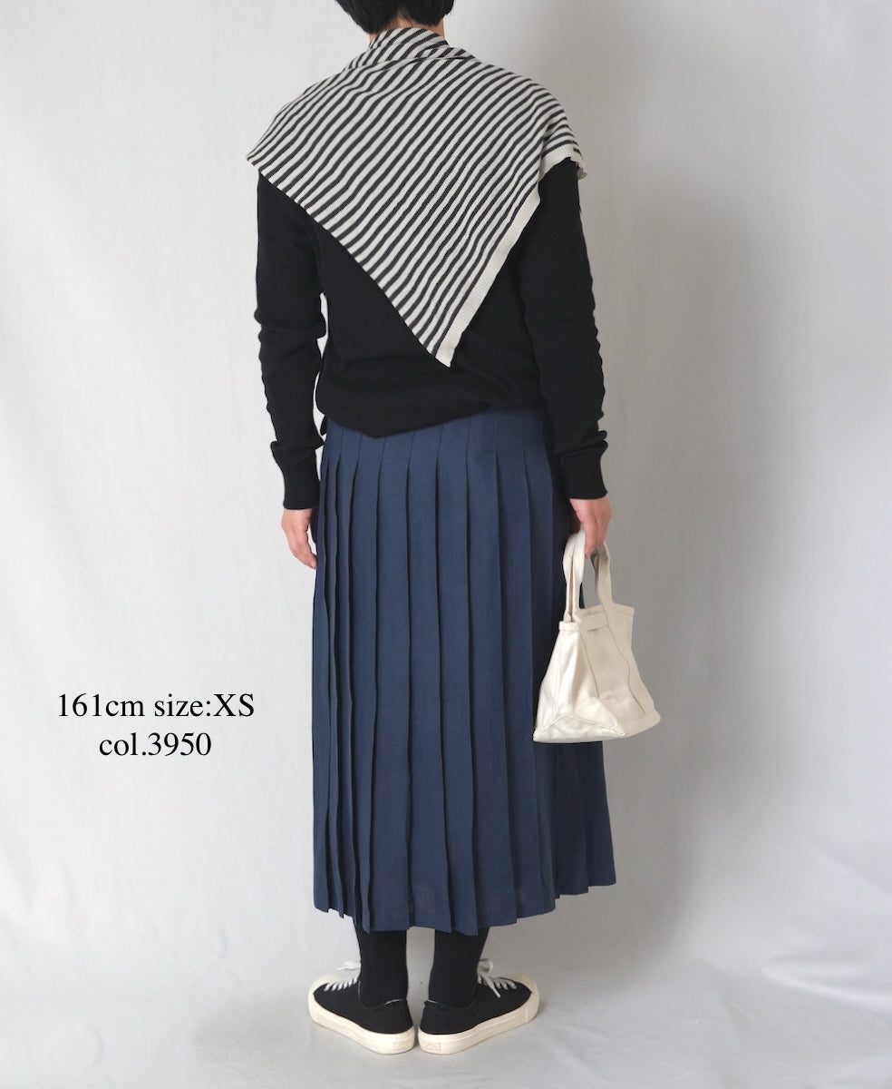 NOD0901 ILISH LINEN  LOW WAIST PLEATS WRAP SKIRT LENGTH 80cm (WITH PIN)