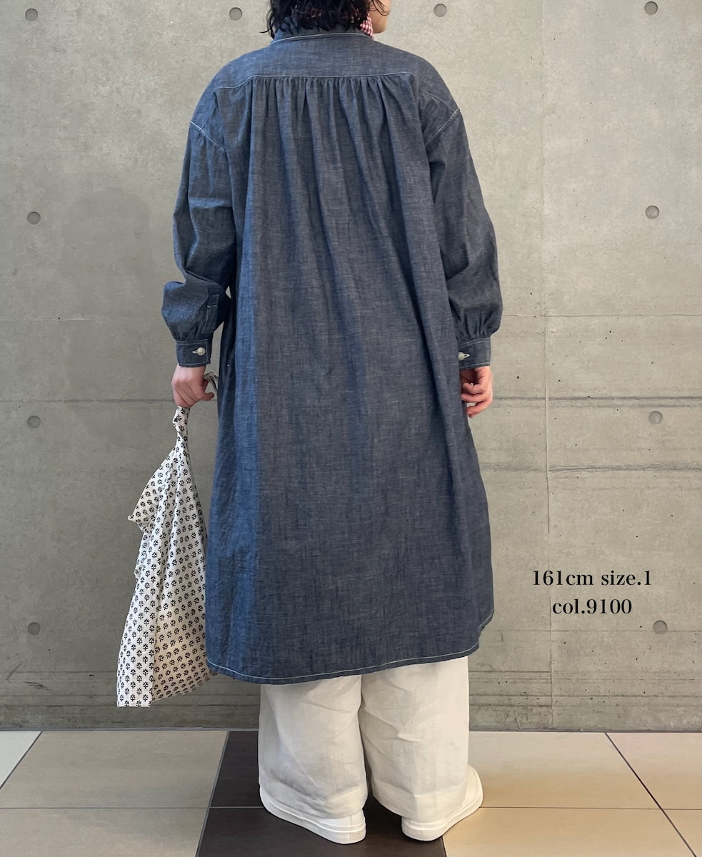GNMDS2502FL 40s FRENCH LINEN DYED CANVAS 2TUCK WIDE EASY PANTS