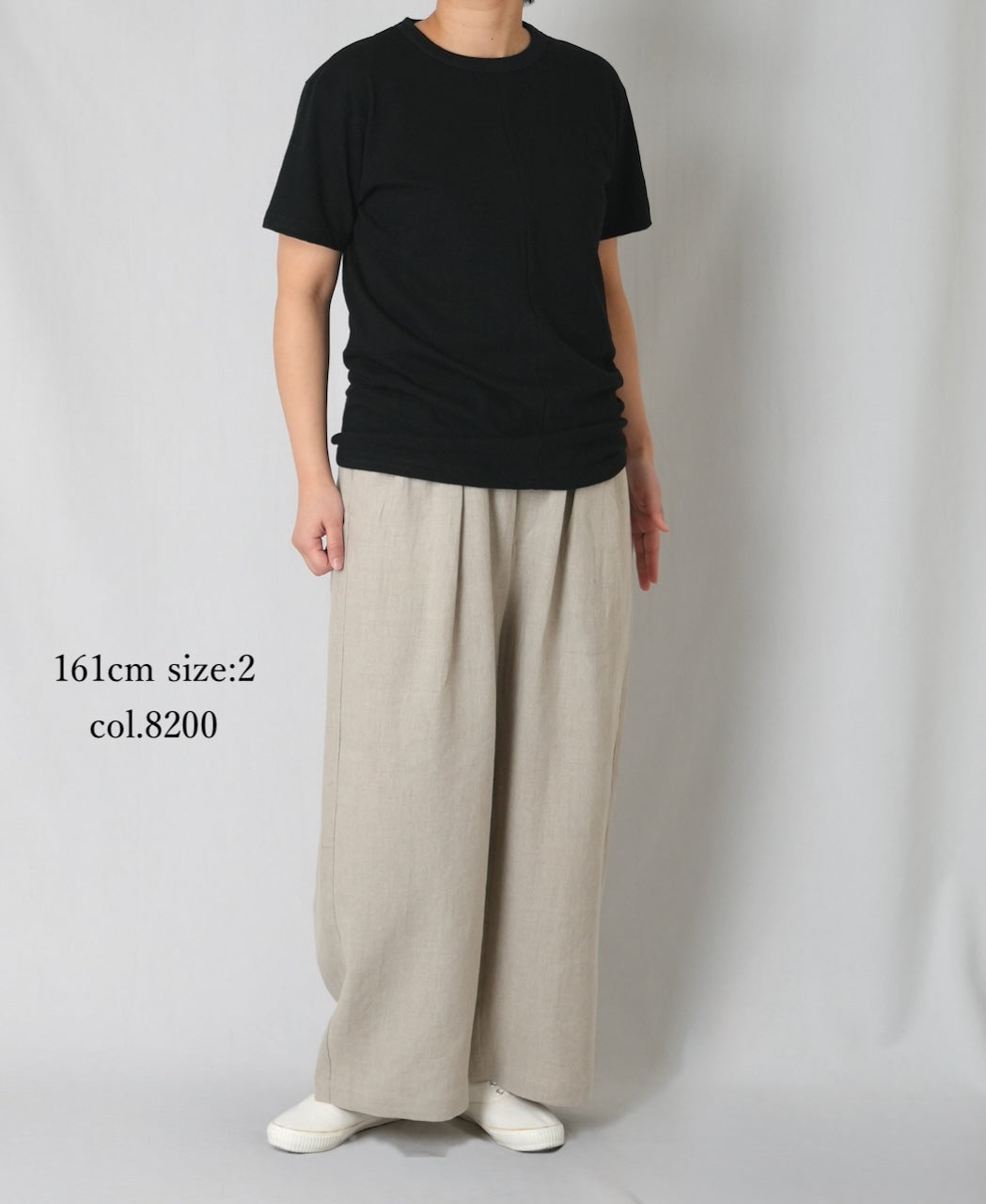 GNMDS2502FL 40s FRENCH LINEN DYED CANVAS 2TUCK WIDE EASY PANTS