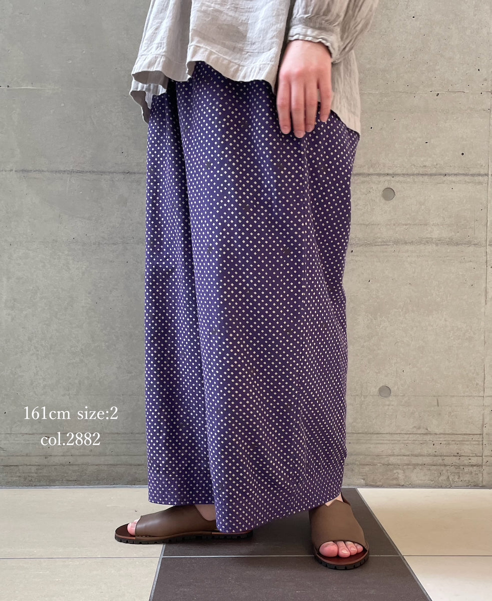INMDS26085 80s VOILE SQUARE BLOCK PRINT EASY PANTS