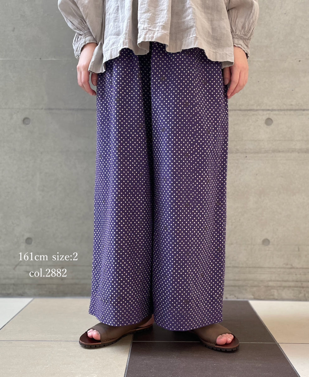 INMDS26085 80s VOILE SQUARE BLOCK PRINT EASY PANTS