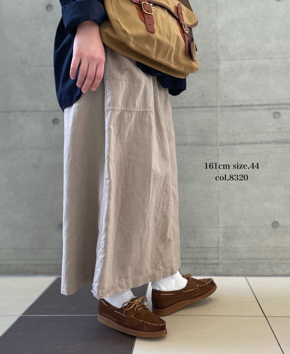 INHT2514CLD COTTON LINEN PLAIN OVERDYE EASY SKIRT