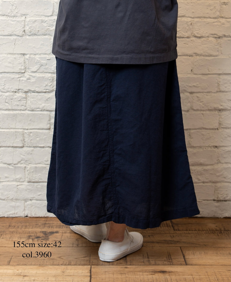 INHT2514CLD COTTON LINEN PLAIN OVERDYE EASY SKIRT