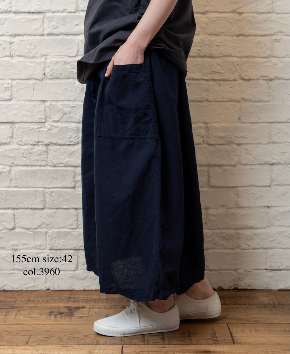 INHT2514CLD COTTON LINEN PLAIN OVERDYE EASY SKIRT