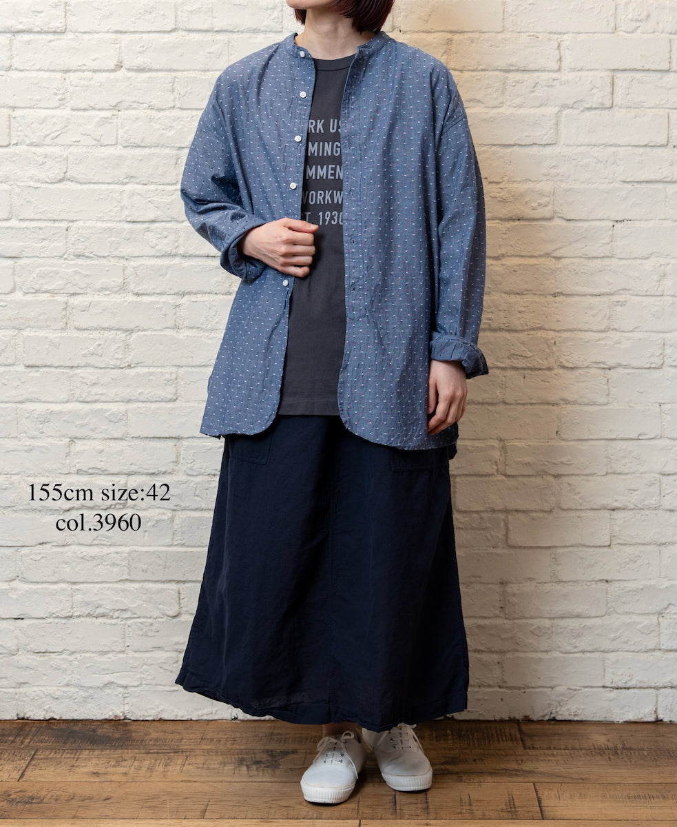 INHT2514CLD COTTON LINEN PLAIN OVERDYE EASY SKIRT